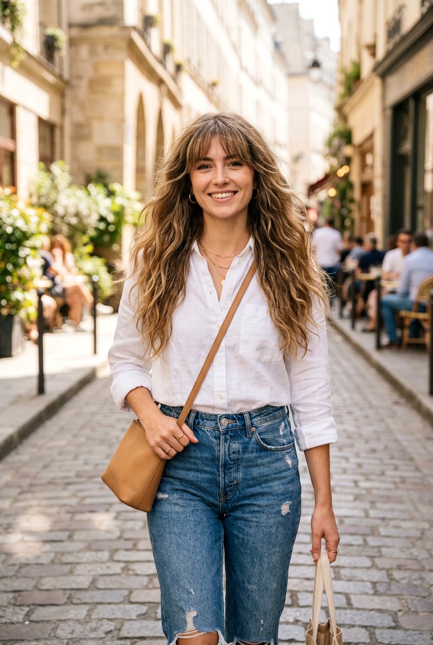 Long Hair With Wispy Bangs And Soft Waves - 20 long hair with wispy bangs - 20 long hair with wispy bangs