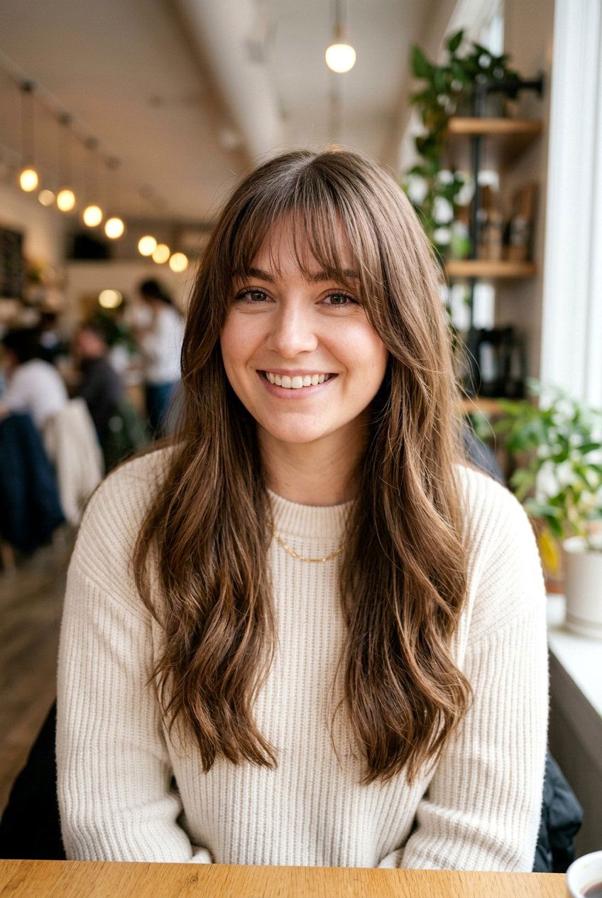 Long Hair With Wispy Bangs For Round Face - 20 long hair with wispy bangs - 20 long hair with wispy bangs