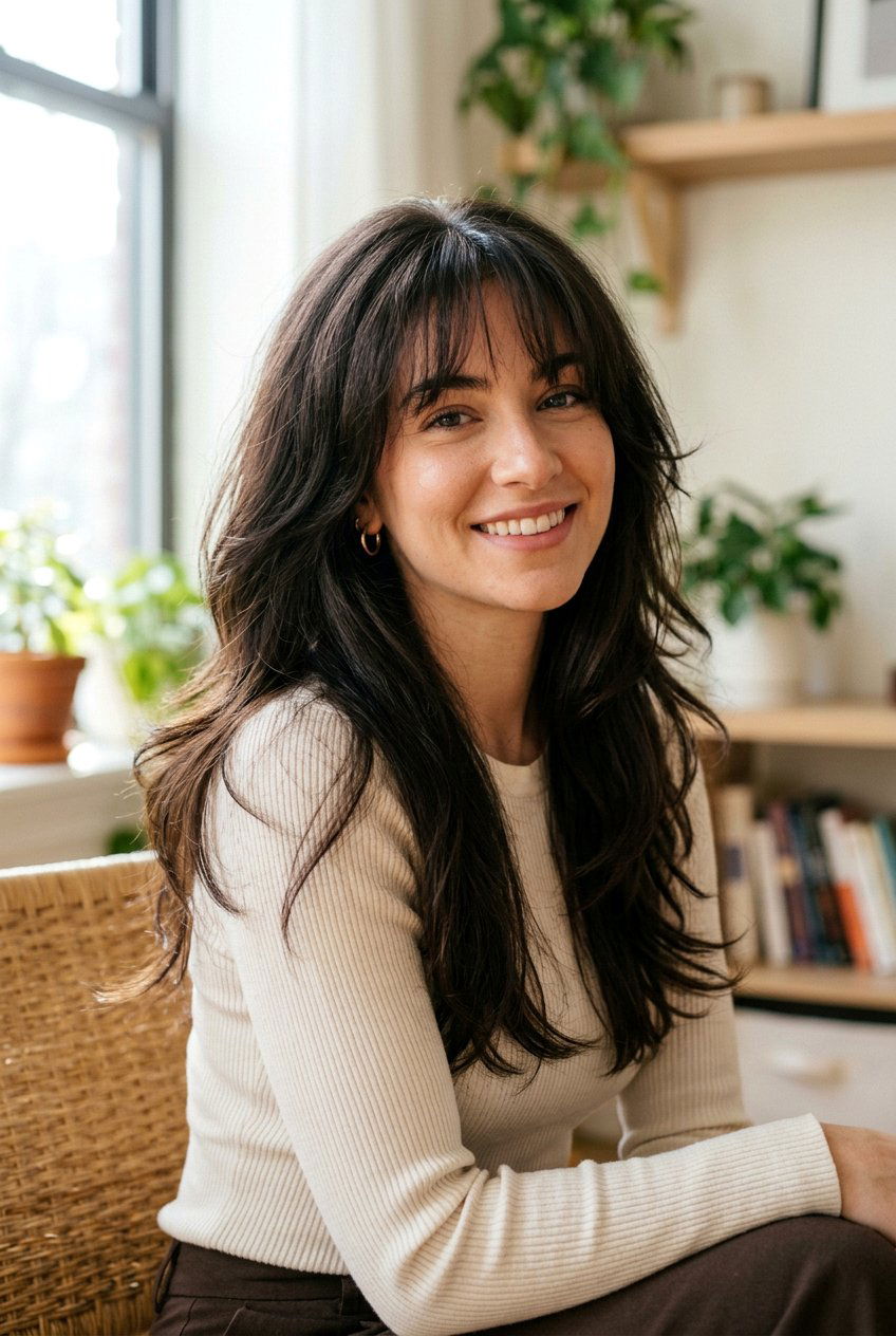 Long Hair With Wispy Bangs For Thick Hair - 20 long hair with wispy bangs - 20 long hair with wispy bangs