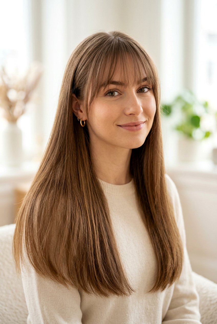 Long Hair With Wispy Bangs - 20 haircuts for long straight hair - 20 haircuts for long straight hair