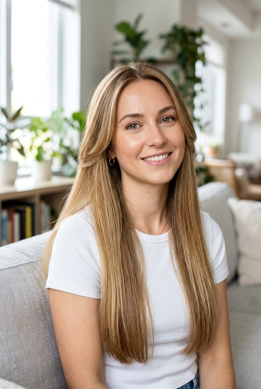 Long Hair with Face Framing Layers - 20 haircuts for big forehead - 20 haircuts for big forehead