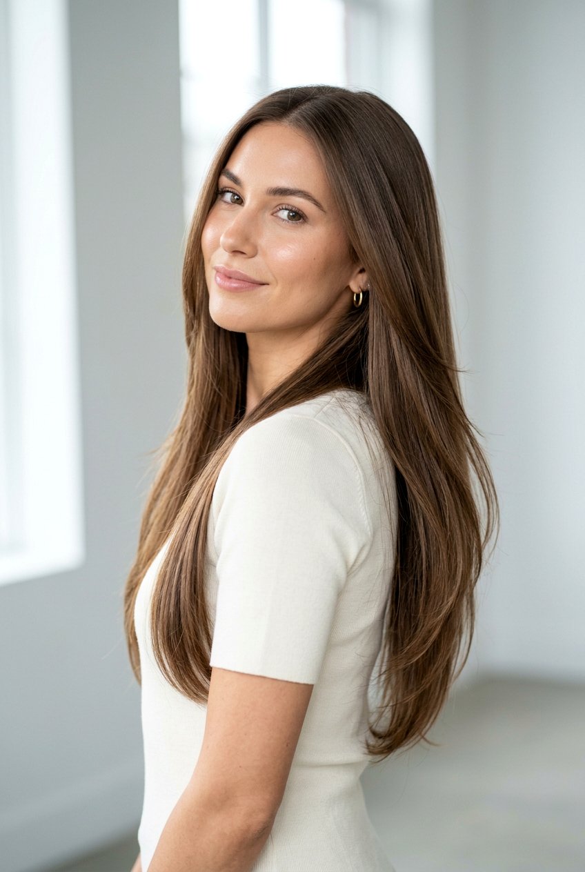 Long Hair with Internal Layers - 20 hairstyles for square faces - 20 hairstyles for square faces