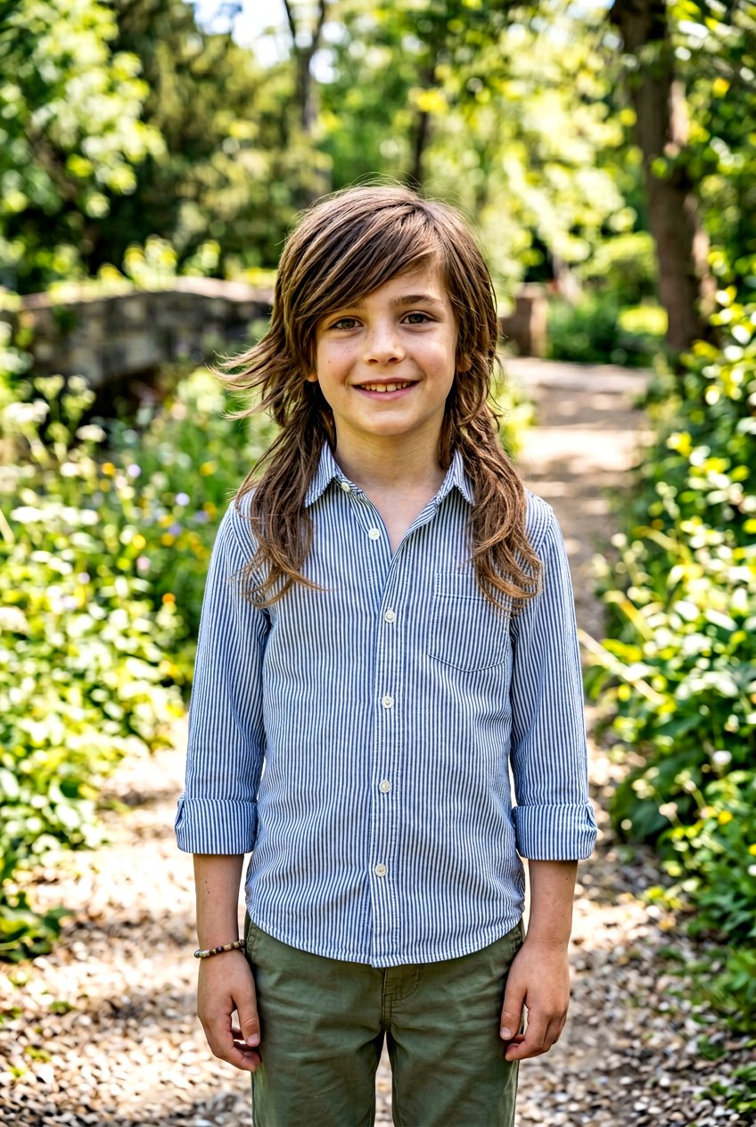 Long Hair with Swept Bangs for Boys - 20 little boy long haircut styles - 20 little boy long haircut styles