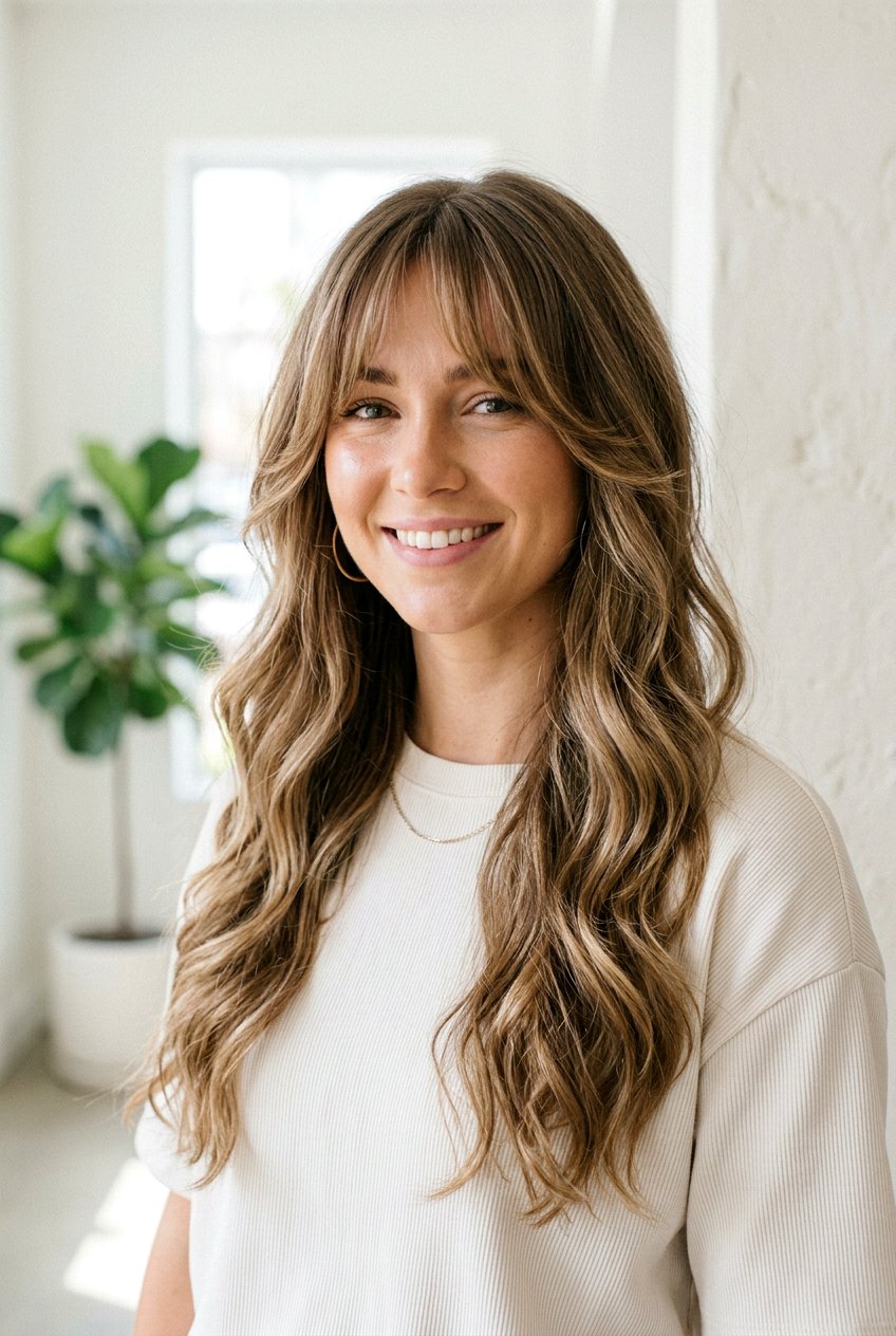 Long Haircut With Airy Curtain Bangs And Face Framing Layers - 20 long haircut with airy curtain bangs - 20 long haircut with airy curtain bangs
