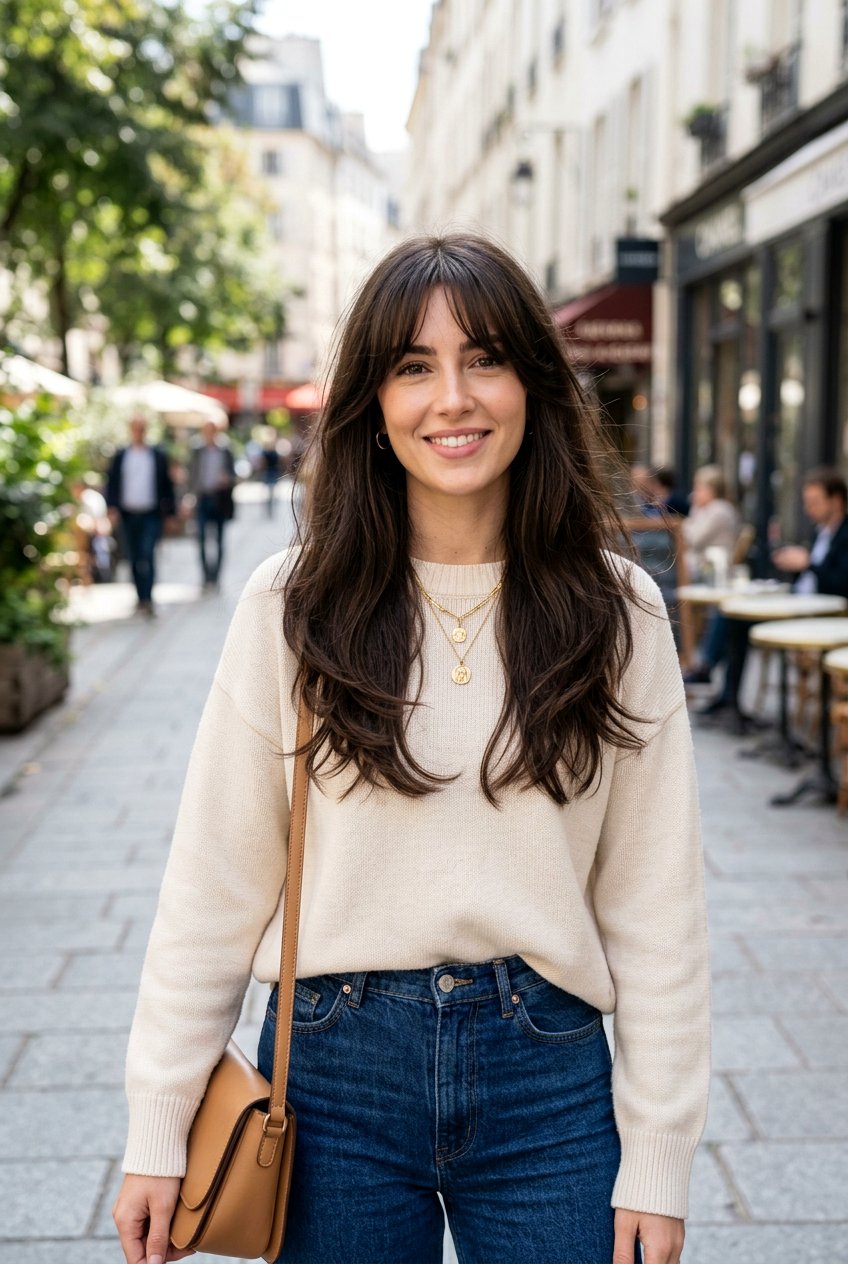Long Haircut With Airy Curtain Bangs And Soft Layers - 20 long haircut with airy curtain bangs - 20 long haircut with airy curtain bangs
