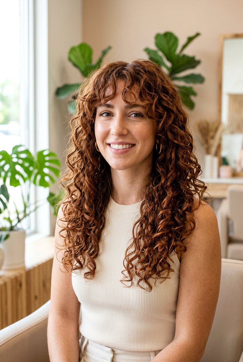 Long Haircut With Airy Curtain Bangs For Curly Hair - 20 long haircut with airy curtain bangs - 20 long haircut with airy curtain bangs