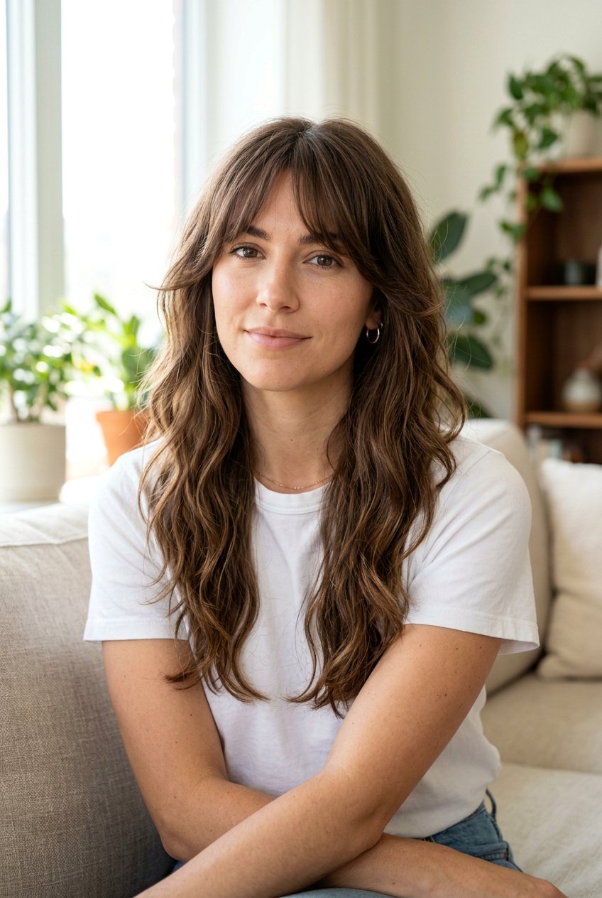 Long Haircut With Airy Curtain Bangs For Low Maintenance - 20 long haircut with airy curtain bangs - 20 long haircut with airy curtain bangs