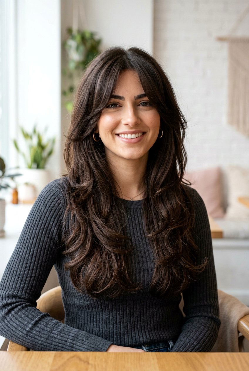 Long Haircut With Airy Curtain Bangs For Thick Hair - 20 long haircut with airy curtain bangs - 20 long haircut with airy curtain bangs