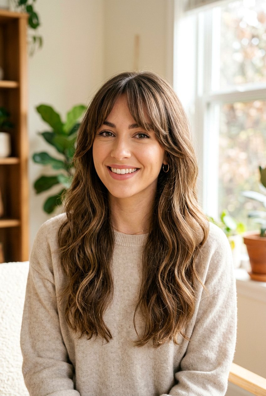 Long Haircut With Curtain Bangs And Layers - 20 long haircut for fine thin hair - 20 long haircut for fine thin hair