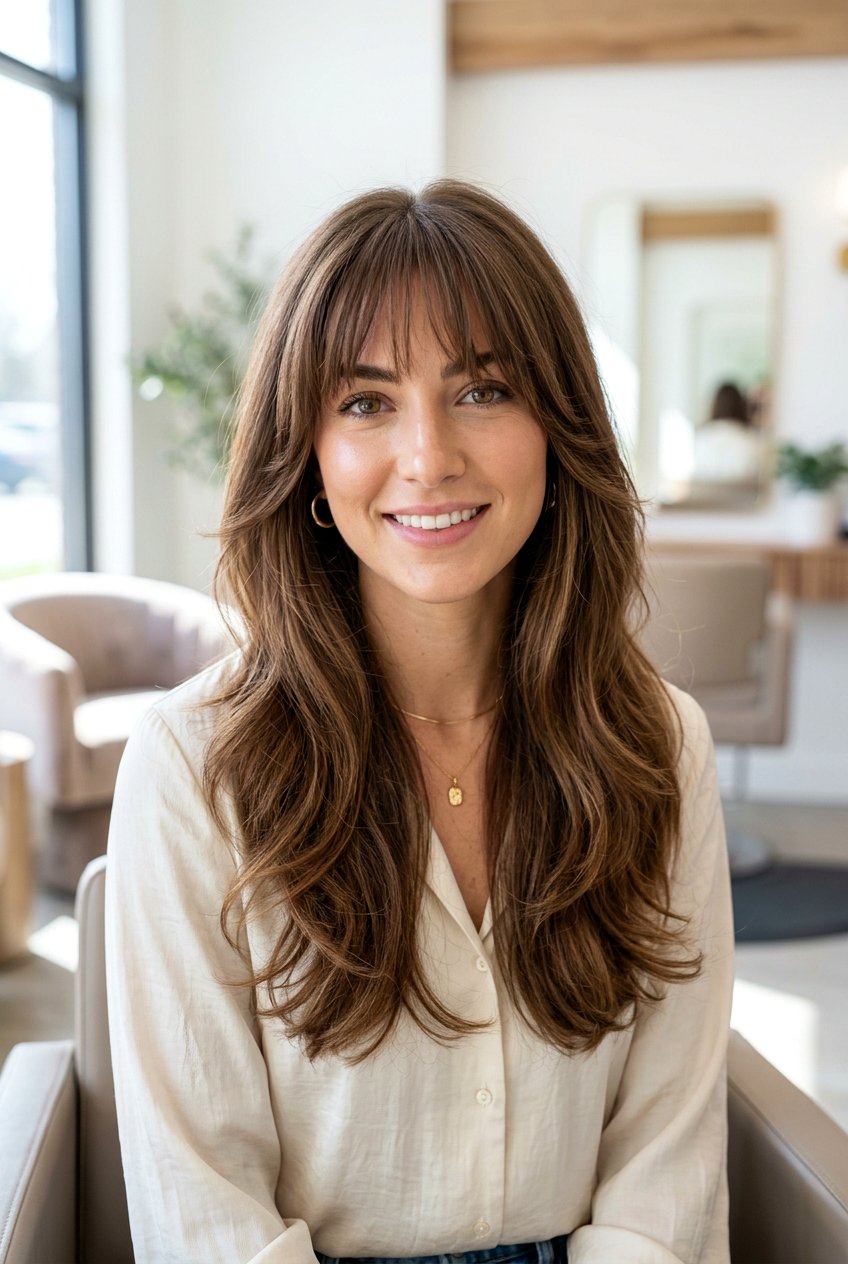 Long Haircut With Face Framing Bangs - 20 cute long haircuts for women - 20 cute long haircuts for women