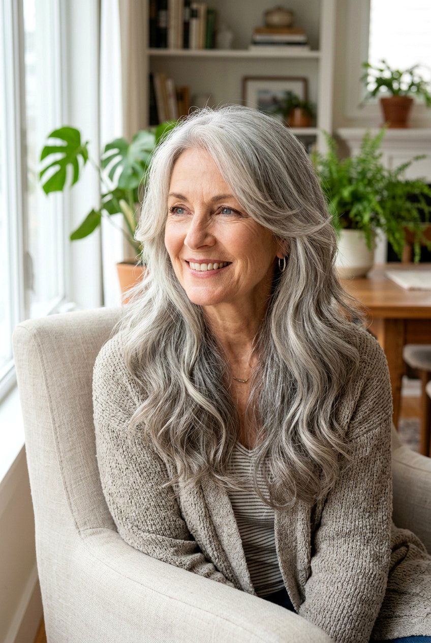 Long Haircut With Face Framing Layers - 20 best haircuts for women over 60 - 20 best haircuts for women over 60