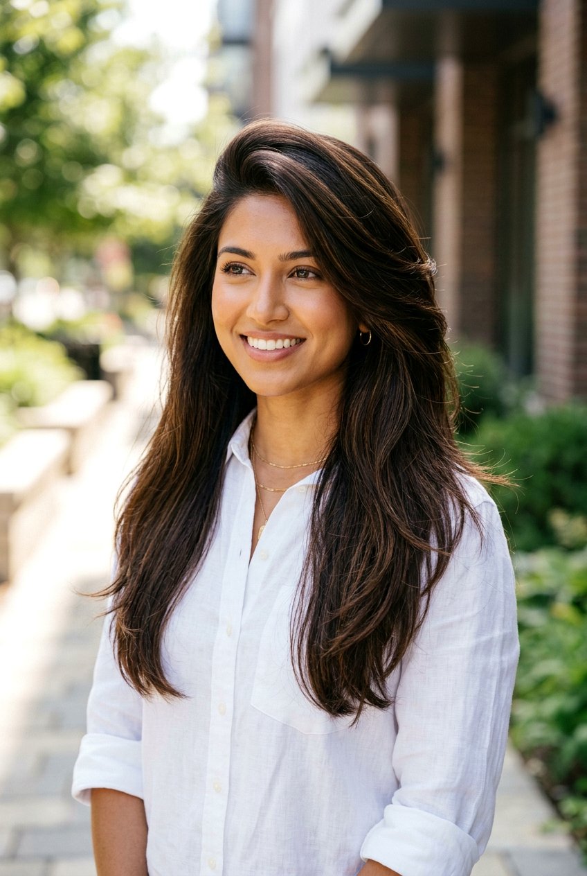 Long Haircut With Invisible Layers And Side Part - 20 long haircut with invisible layers - 20 long haircut with invisible layers