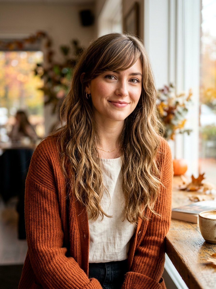 Long Haircut With Side Swept Bangs - 20 flattering haircut for triangle face women - 20 flattering haircut for triangle face women