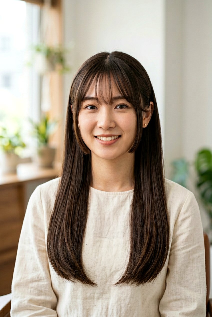 Long Hime Cut With Curtain Bangs - 20 hime cut with long hair - 20 hime cut with long hair