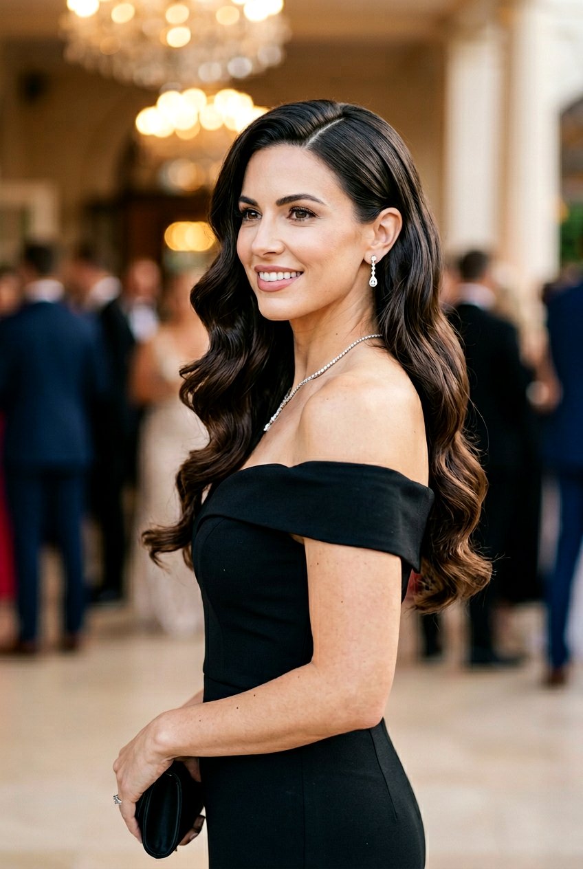 Long Hollywood Waves With Deep Side Part - 20 hollywood waves hairstyle - 20 hollywood waves hairstyle