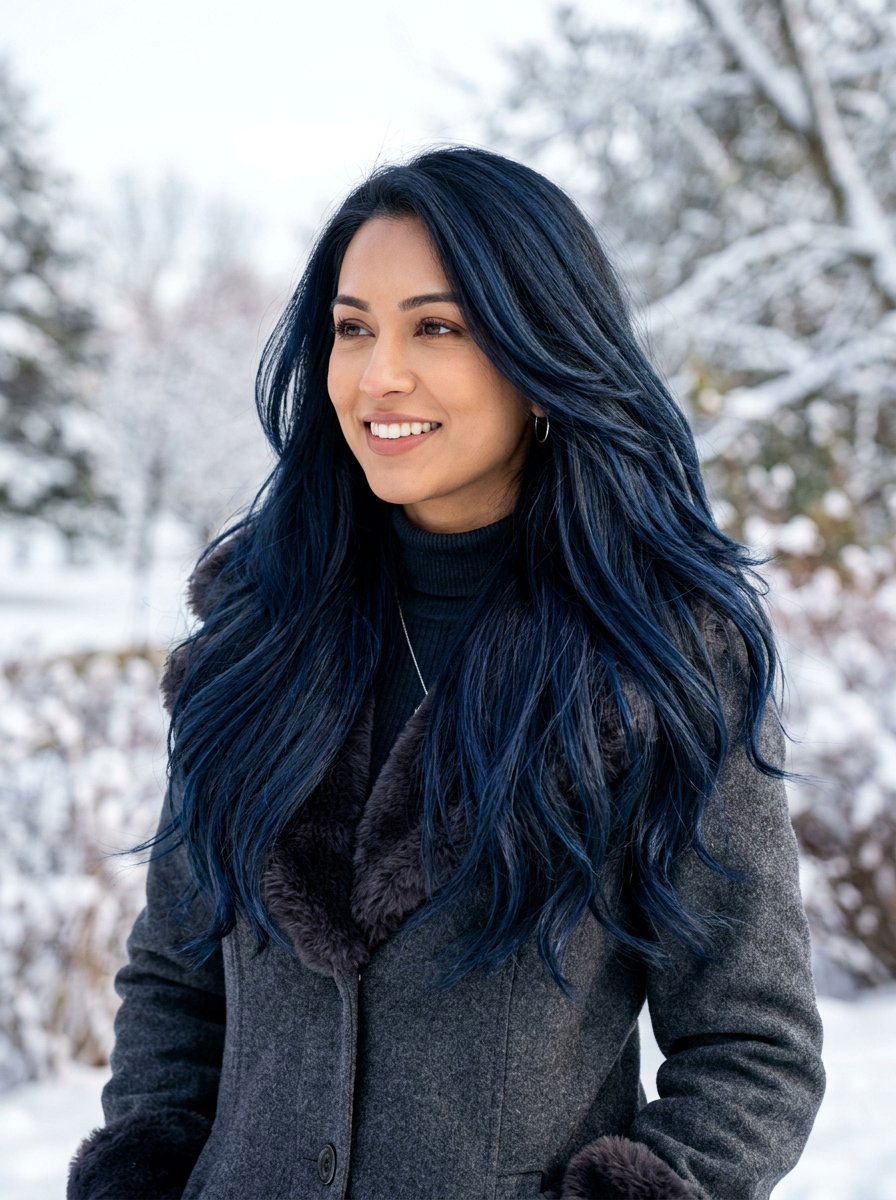 Long Layered Blue Black Hair Color - 20 winter blue black hair color - 20 winter blue black hair color