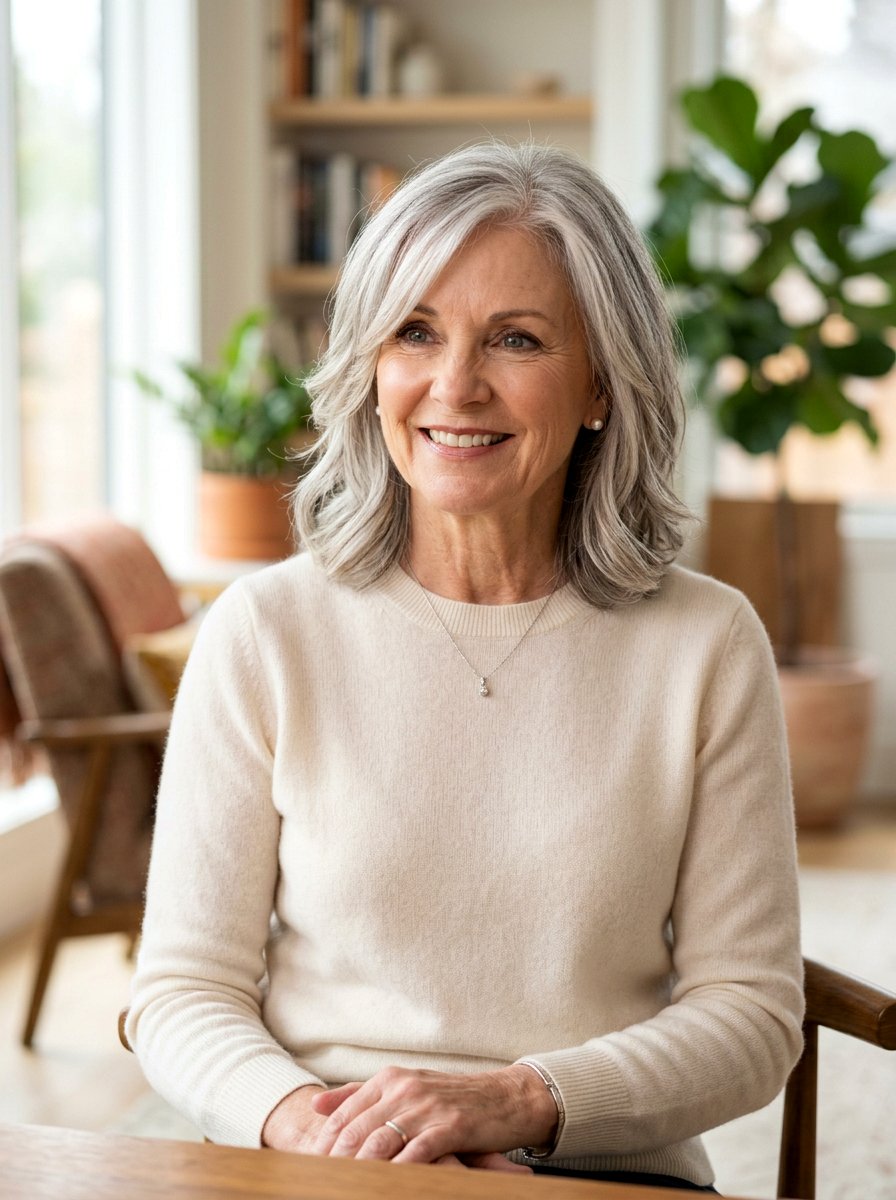 Long Layered Bob - 20 elegant haircut for women over 60 - 20 elegant haircut for women over 60