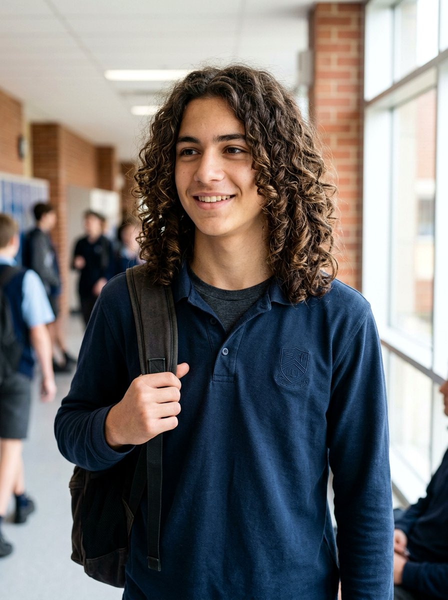 Long Layered Curls - 20 school haircut for teenage boys with curls - 20 school haircut for teenage boys with curls