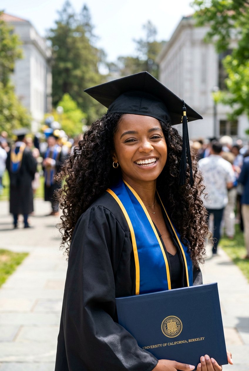 Long Layered Curls With Graduation Cap - 20 graduation curls with cap - 20 graduation curls with cap