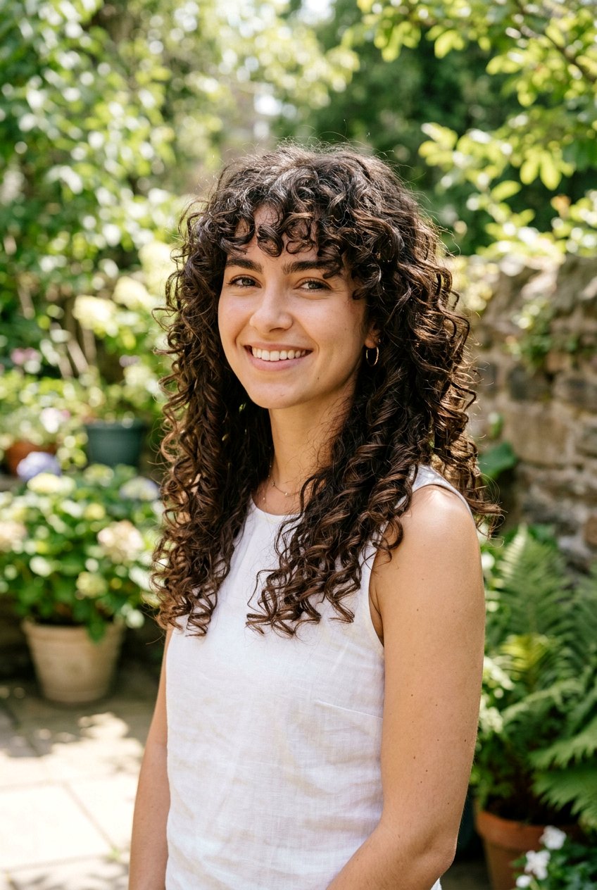 Long Layered Curly Shag With Bangs - 20 long curly shag with bangs - 20 long curly shag with bangs