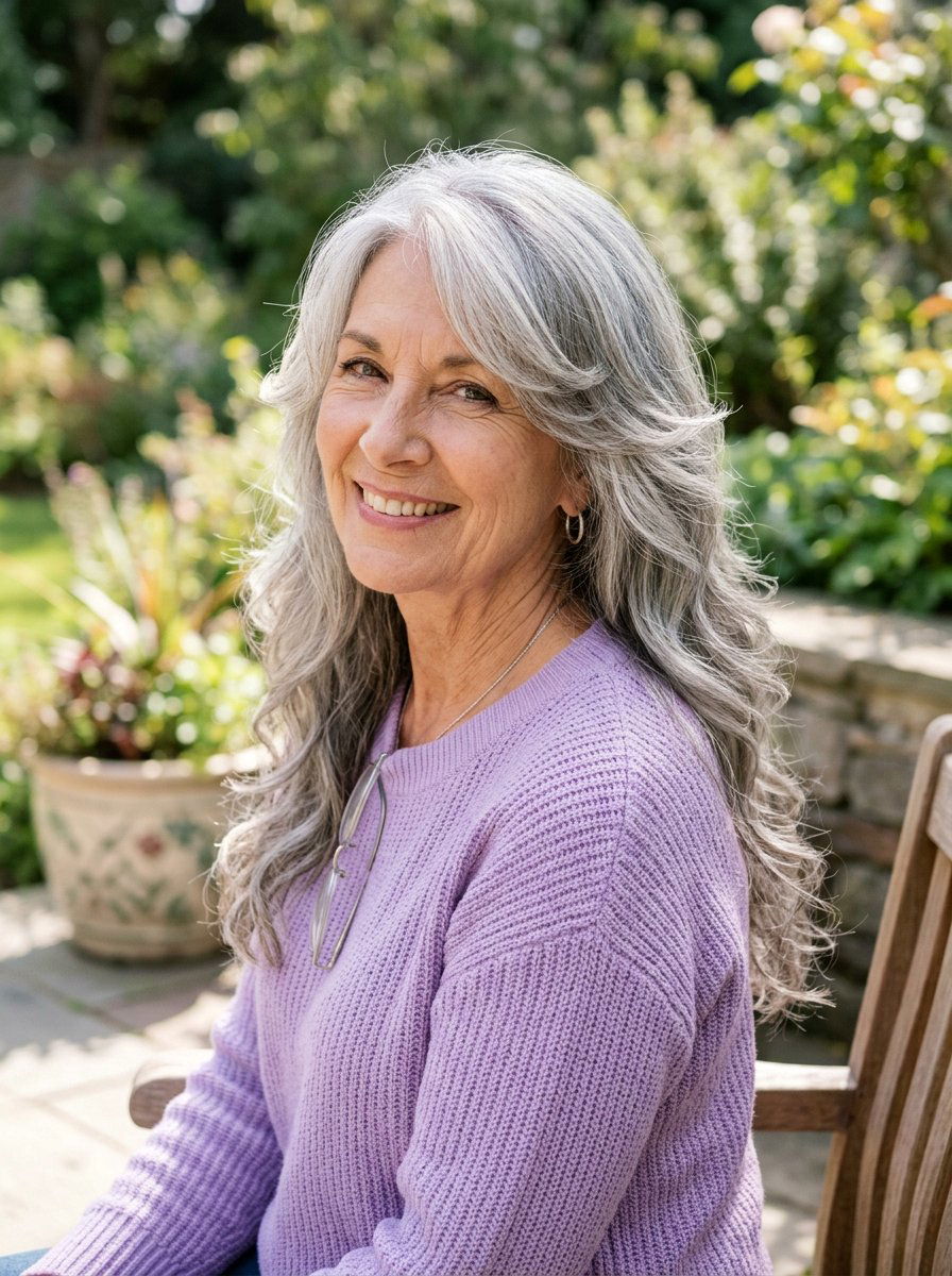 Long Layered Gray Hair - 20 youthful gray hairstyles for older women - 20 youthful gray hairstyles for older women