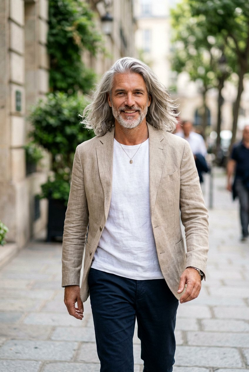 Long Layered Gray Haircut - 20 men gray hairstyle for older professionals - 20 men gray hairstyle for older professionals