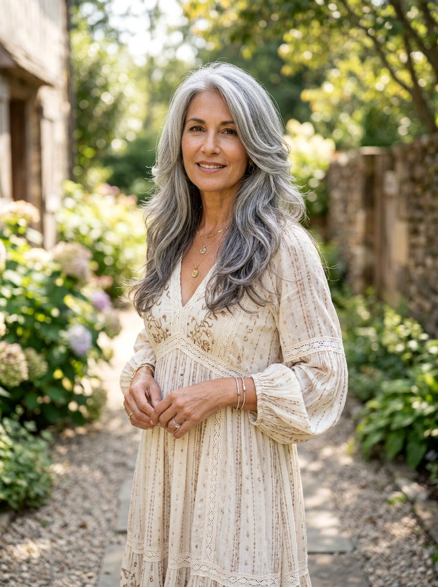 Long Layered Gray Haircut - 20 older women hairstyle ideas for gray hair - 20 older women hairstyle ideas for gray hair