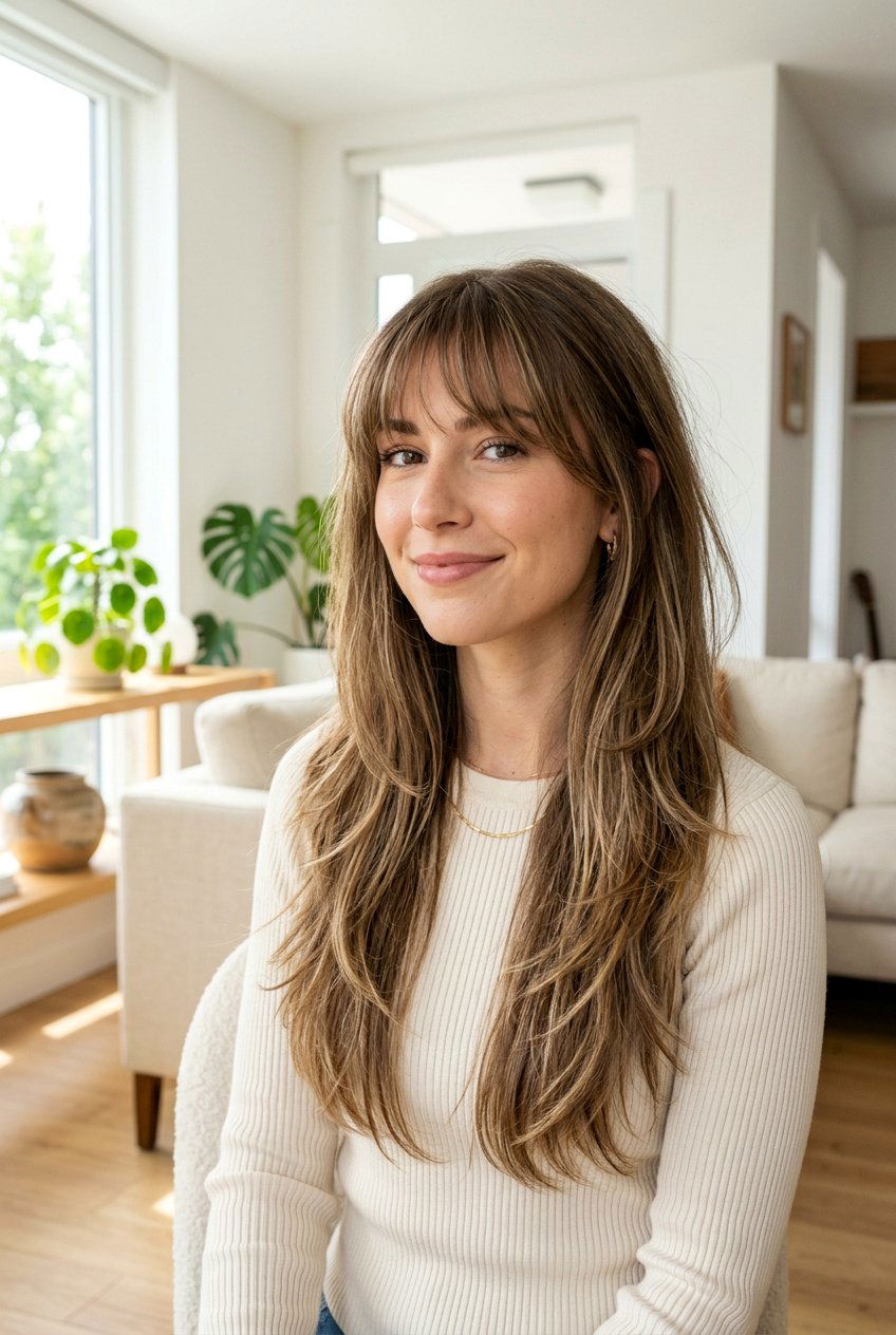 Long Layered Hair With Bangs - 20 layered hairstyles for women over 50 - 20 layered hairstyles for women over 50