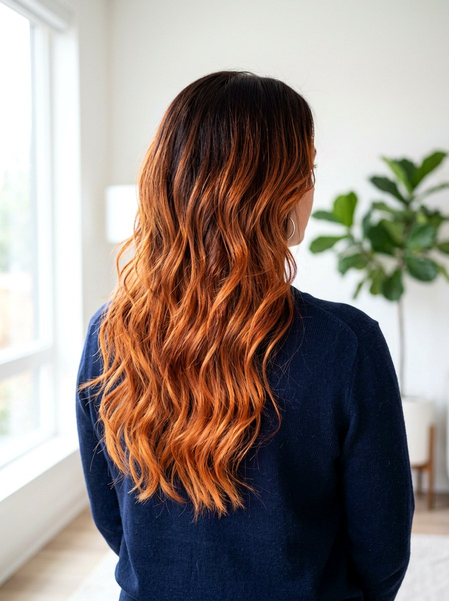 Long Layered Hair With Copper Ombre - 20 dimensional copper for long layers - 20 dimensional copper for long layers