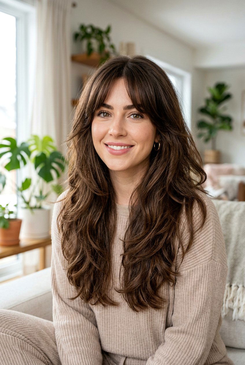 Long Layered Hair With Curtain Bangs - 20 long thick hair with curtain bangs - 20 long thick hair with curtain bangs