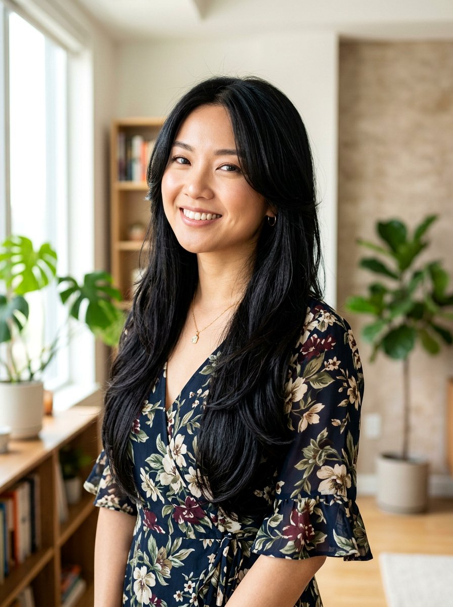 Long Layered Hair With Face Framing - 20 soft goth haircut ideas - 20 soft goth haircut ideas