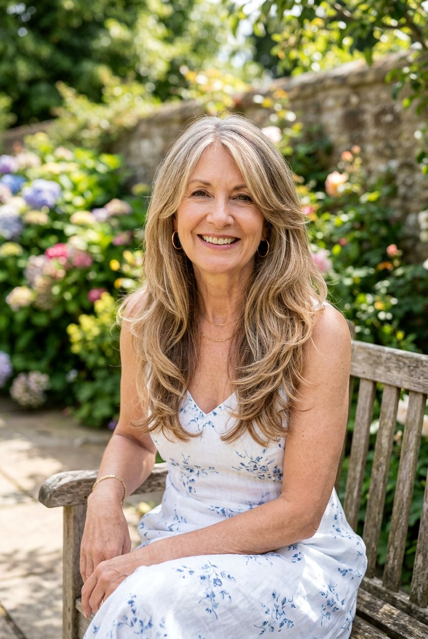 Long Layered Hair With Face Framing - 20 low maintenance layered hairstyle for older women - 20 low maintenance layered hairstyle for older women