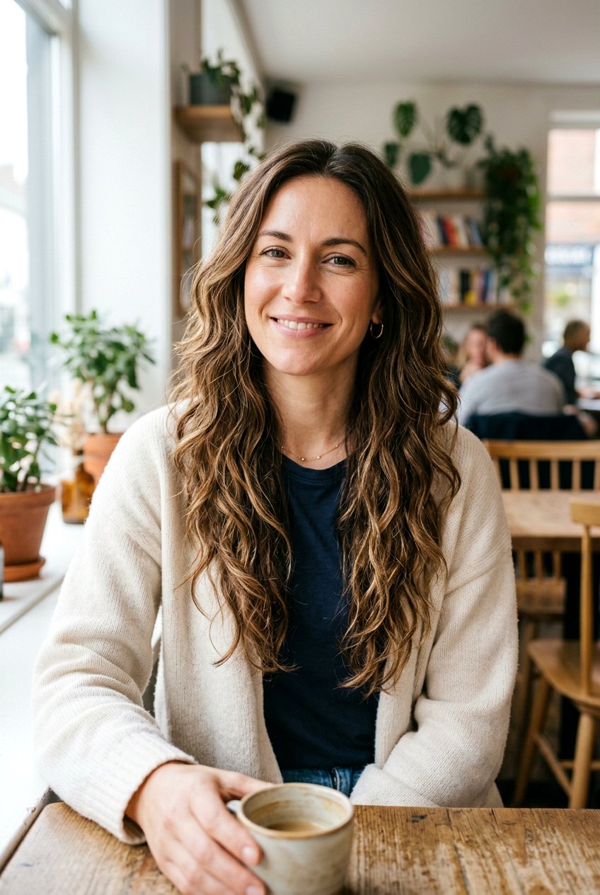 Long Layered Hair with Natural Texture - 20 long layers for round face women - 20 long layers for round face women