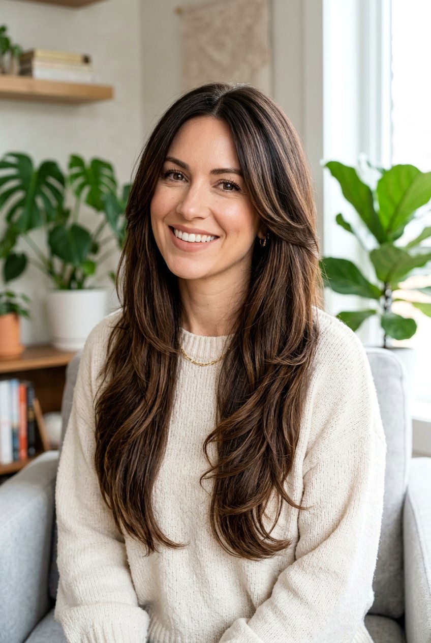 Long Layered Haircut - 20 haircuts for cowlick in front - 20 haircuts for cowlick in front