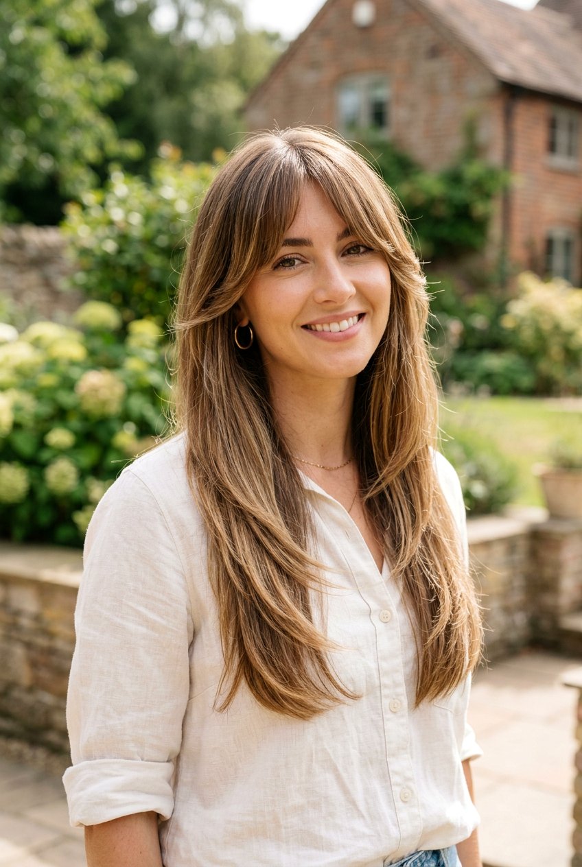 Long Layered Haircut With Bottleneck Bangs - 20 long haircut with bottleneck bangs - 20 long haircut with bottleneck bangs