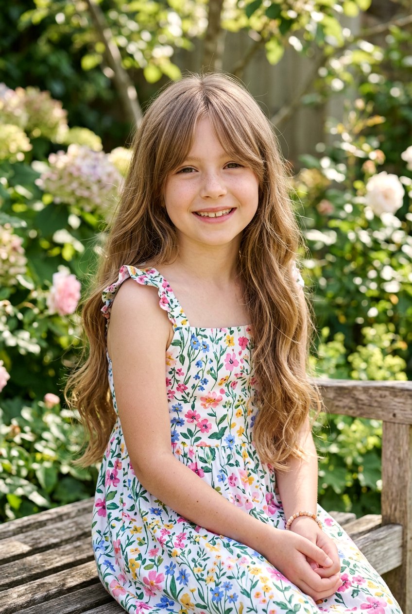 Long Layered Haircut With Curtain Bangs - 20 little girls haircut ideas with bangs - 20 little girls haircut ideas with bangs