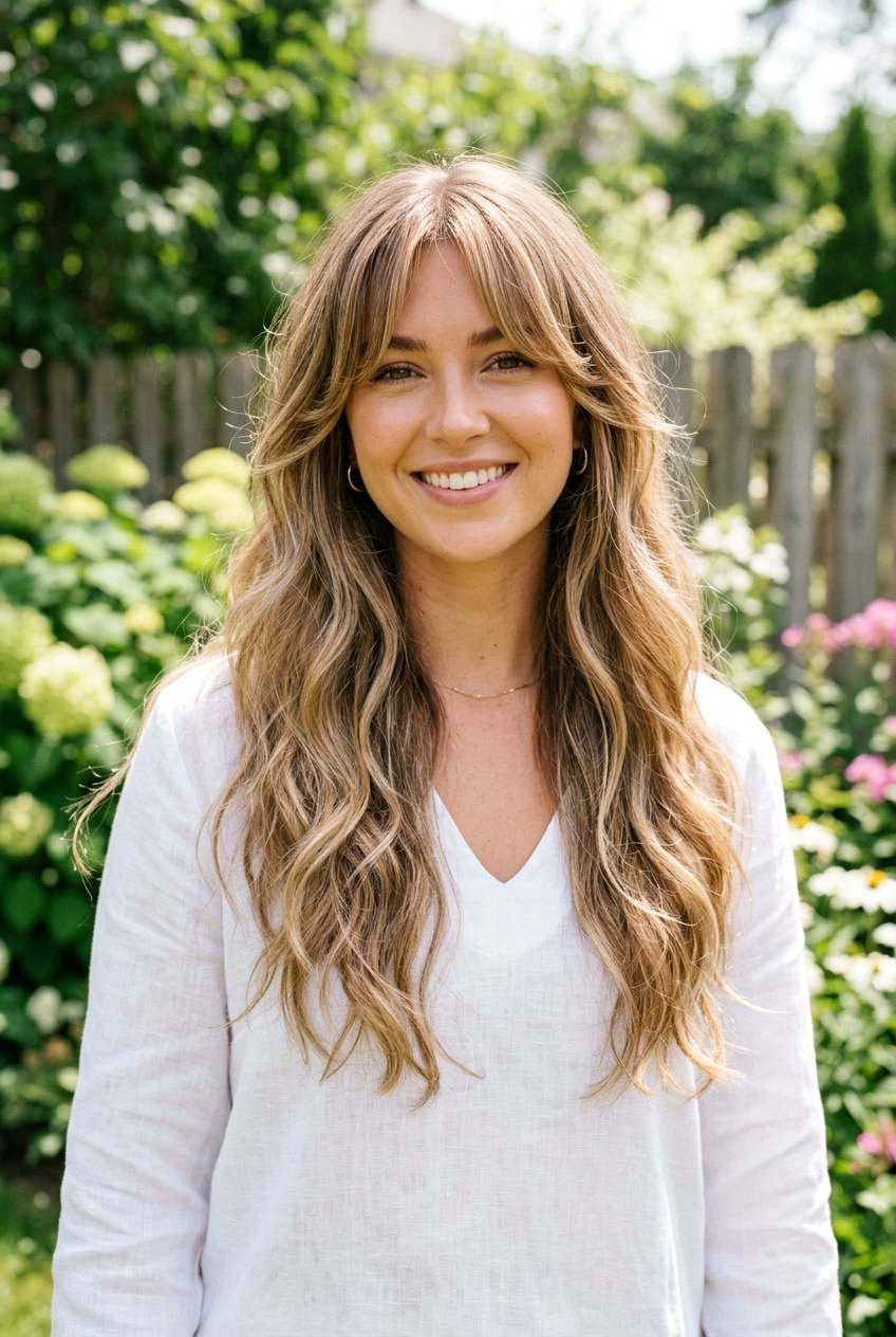 Long Layered Haircut With Curtain Bangs - 20 low maintenance haircut for women with bangs - 20 low maintenance haircut for women with bangs