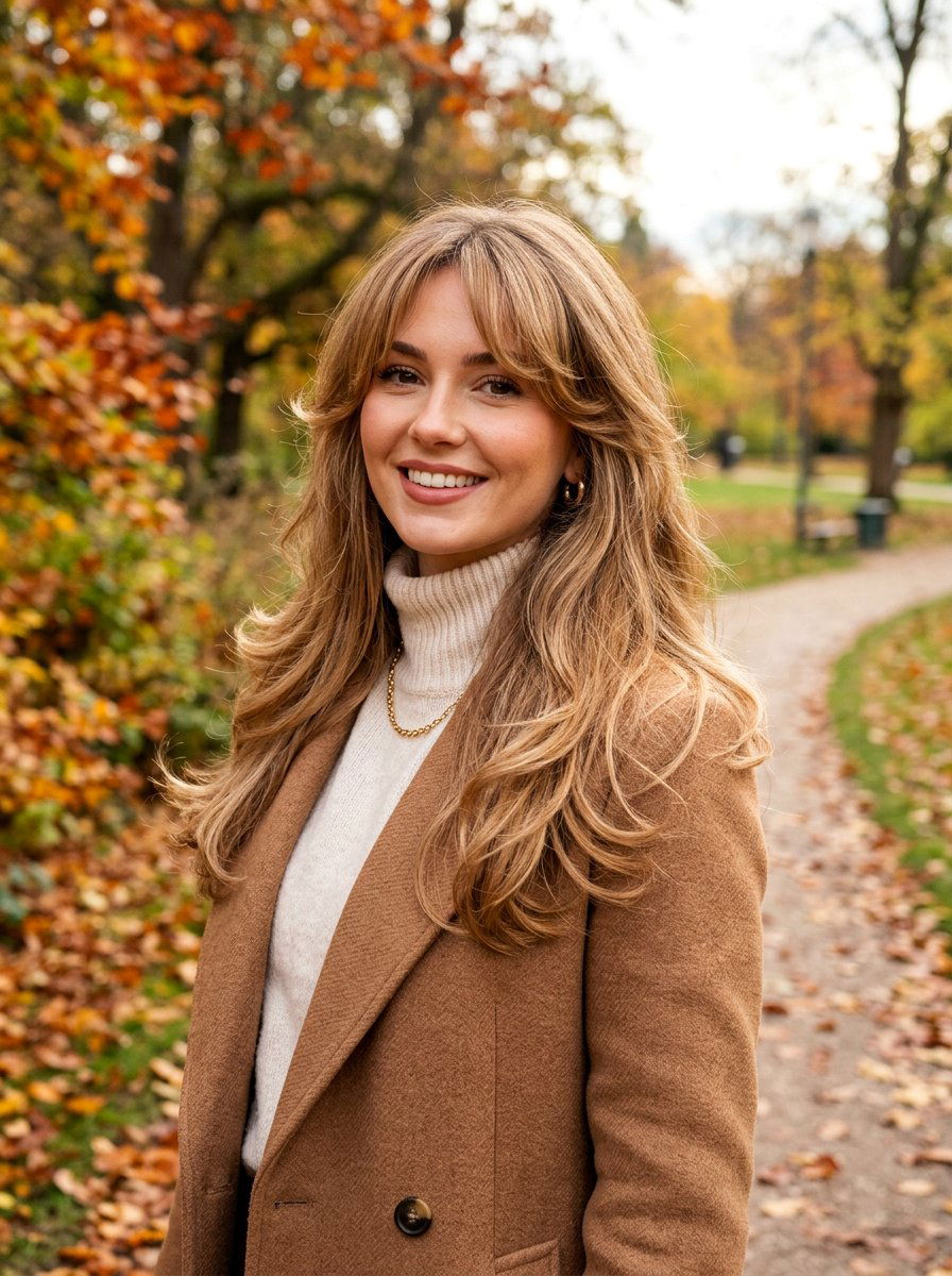 Long Layered Haircut With Curtain Bangs Blowout - 20 layered long haircut with blowout - 20 layered long haircut with blowout