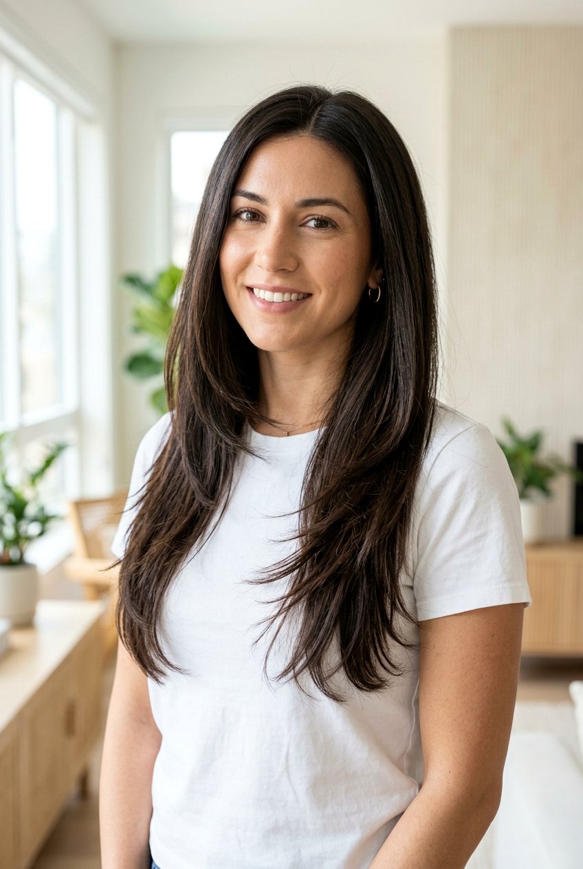 Long Layered Haircut With Feathered Ends For Thick Straight Hair - 20 layered haircut for long thick straight hair - 20 layered haircut for long thick straight hair