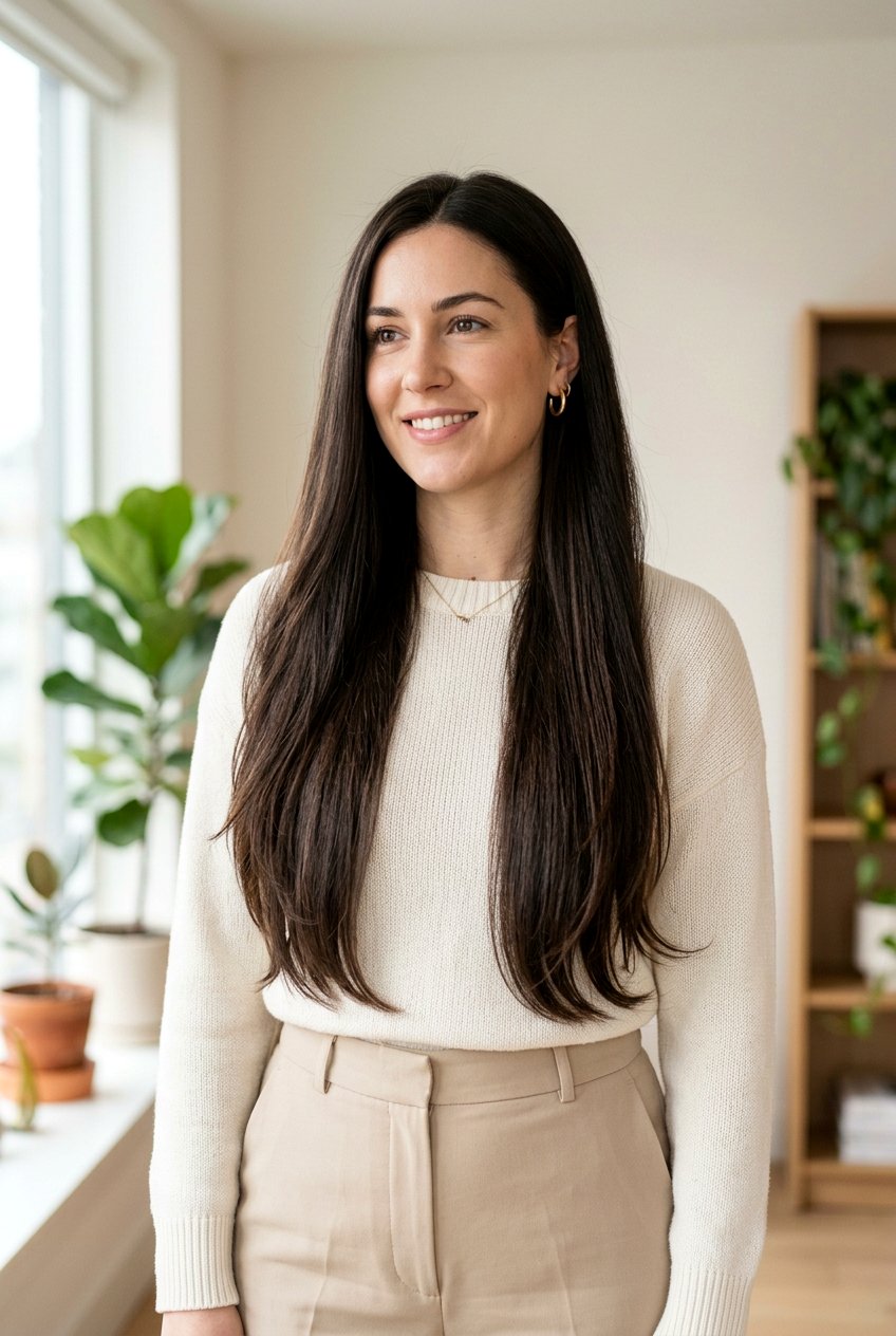 Long Layered Haircut With Minimal Layers For Thick Straight Hair - 20 layered haircut for long thick straight hair - 20 layered haircut for long thick straight hair