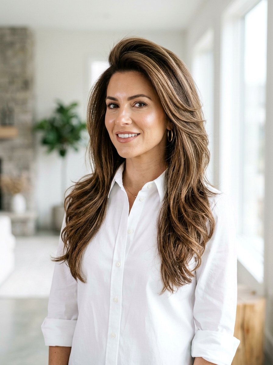 Long Layered Haircut With Root Volume Blowout - 20 layered long haircut with blowout - 20 layered long haircut with blowout