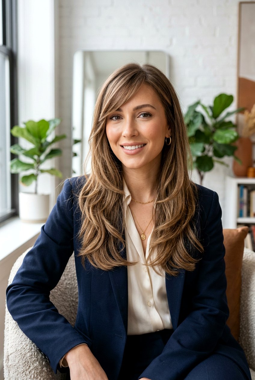 Long Layered Haircut with Side Swept Bangs - 20 glamorous long haircut with layers - 20 glamorous long haircut with layers