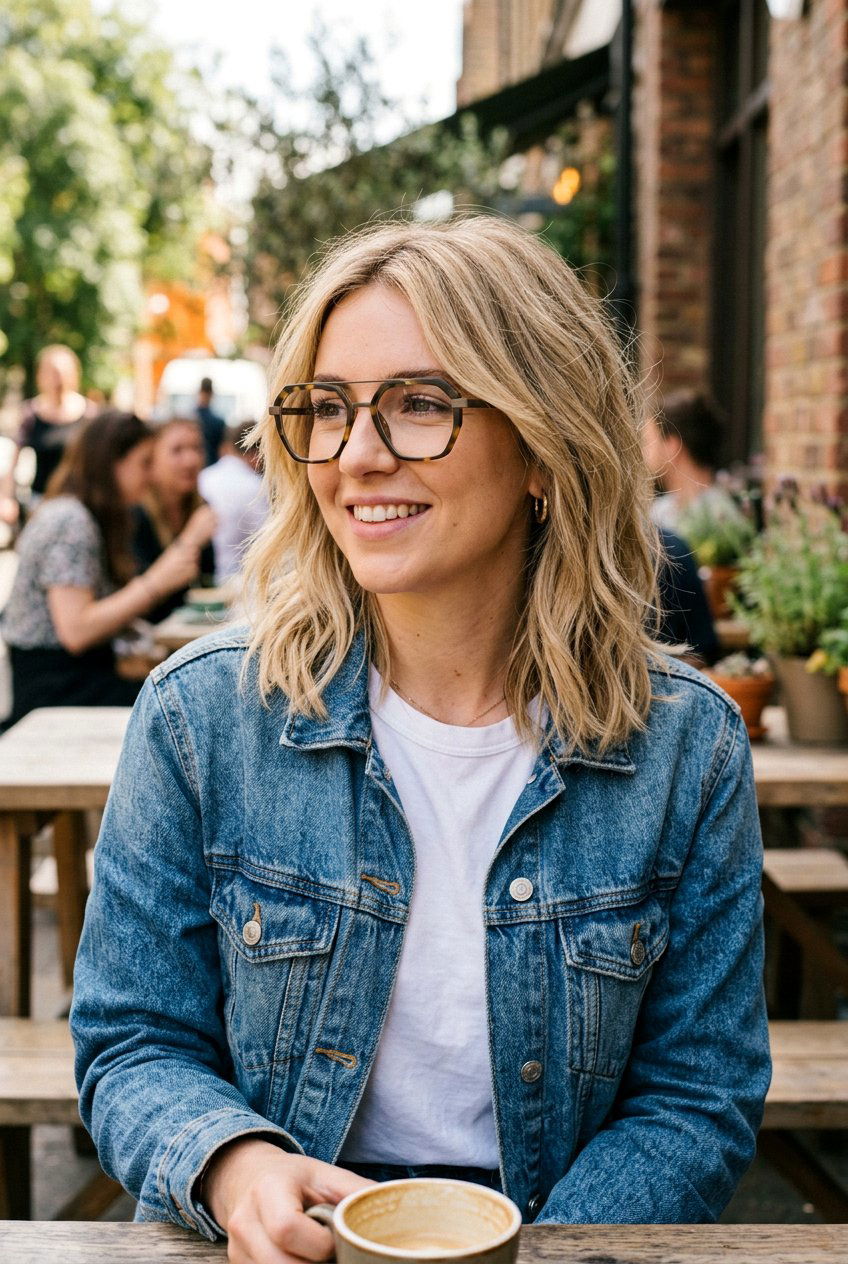 Long Layered Lob - 20 hairstyles for women with glasses over 50 - 20 hairstyles for women with glasses over 50