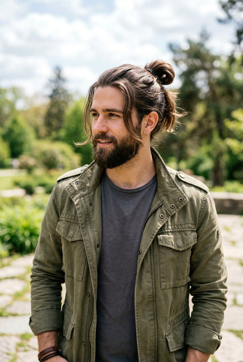 Long Layered Man Bun Prep - 20 long layered haircut for men - 20 long layered haircut for men