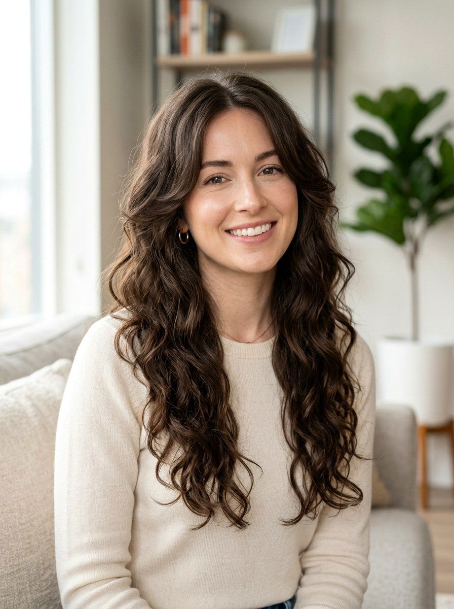 Long Layered S Curl Perm - 20 s curl perm hairstyle - 20 s curl perm hairstyle