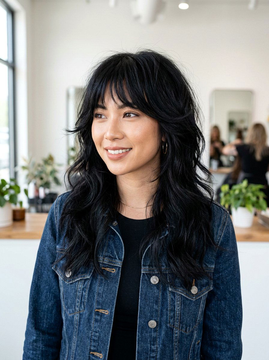 Long Layered Shag - 20 soft goth haircut ideas - 20 soft goth haircut ideas