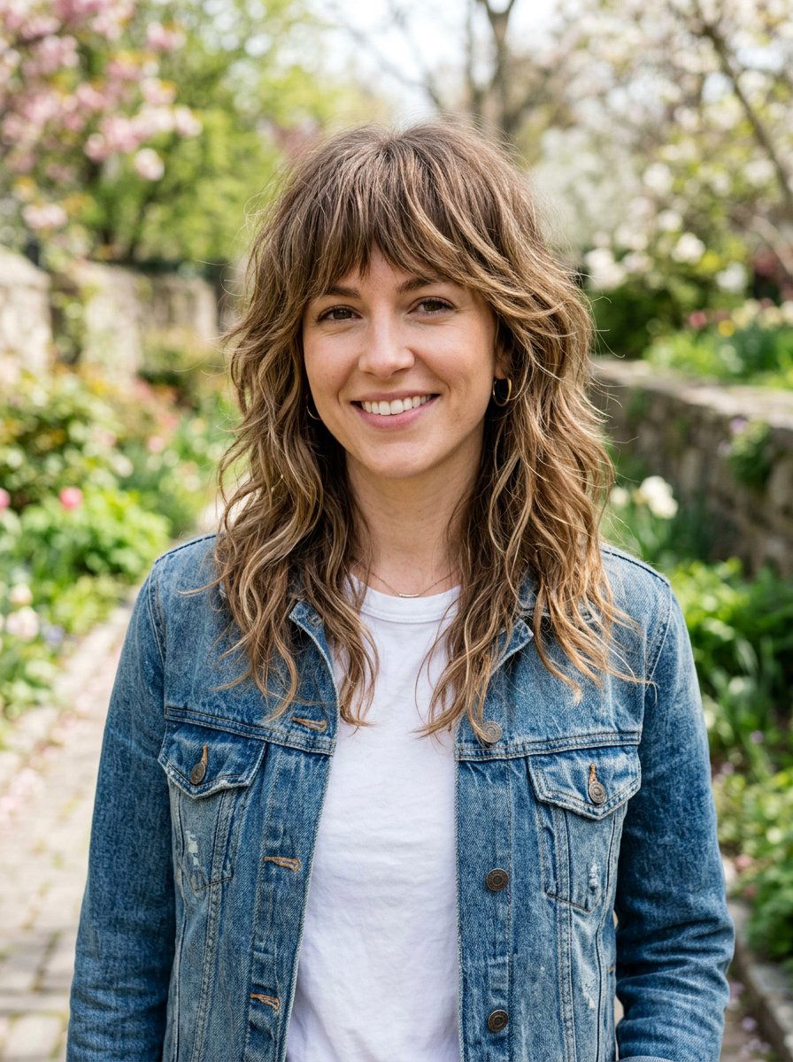 Long Layered Shag Haircut - 20 wavy layered haircut for thick hair women - 20 wavy layered haircut for thick hair women