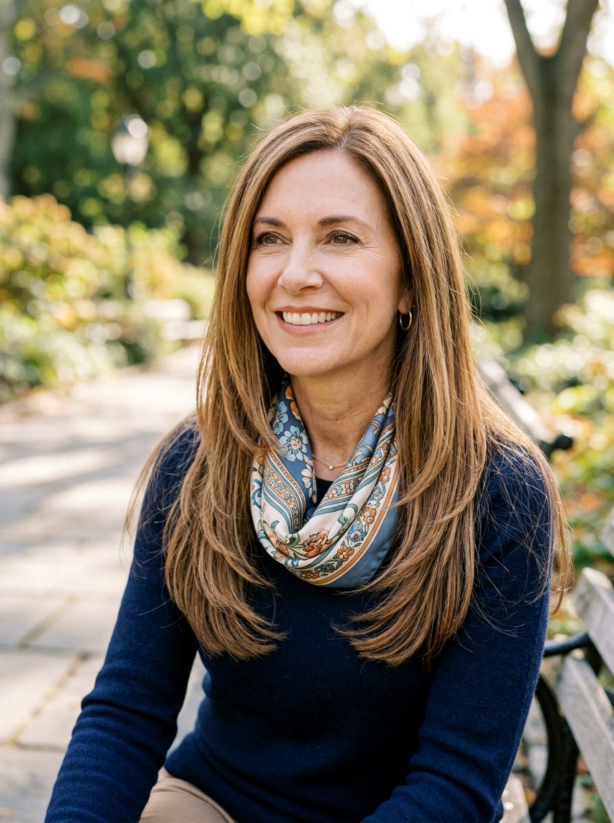 Long Layered Straight Cut - 20 straight haircut for women over 50 - 20 straight haircut for women over 50