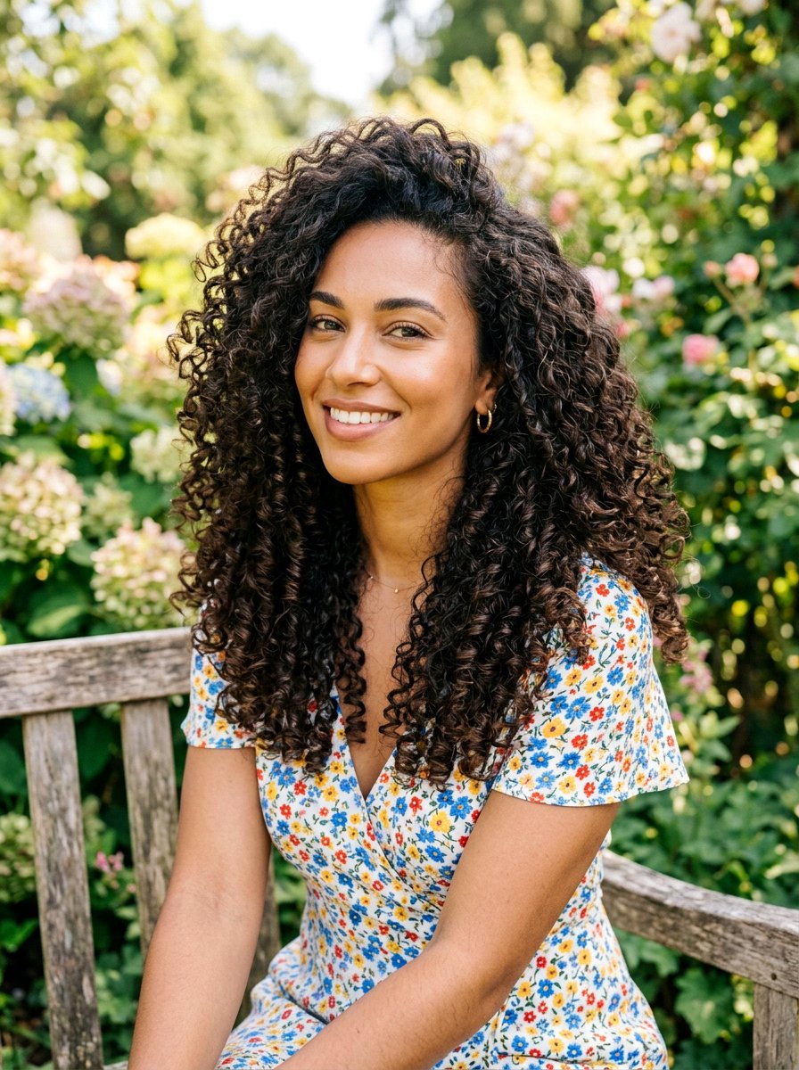 Long Layered Tight Curls - 20 haircut for tight curls women - 20 haircut for tight curls women