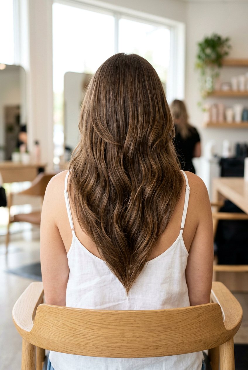 Long Layered V Cut - 20 low maintenance haircut for long thick hair - 20 low maintenance haircut for long thick hair